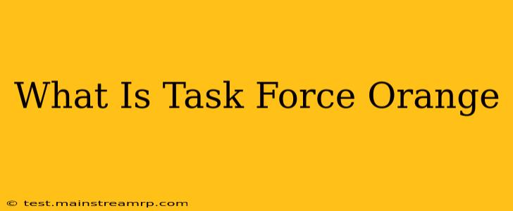 What Is Task Force Orange